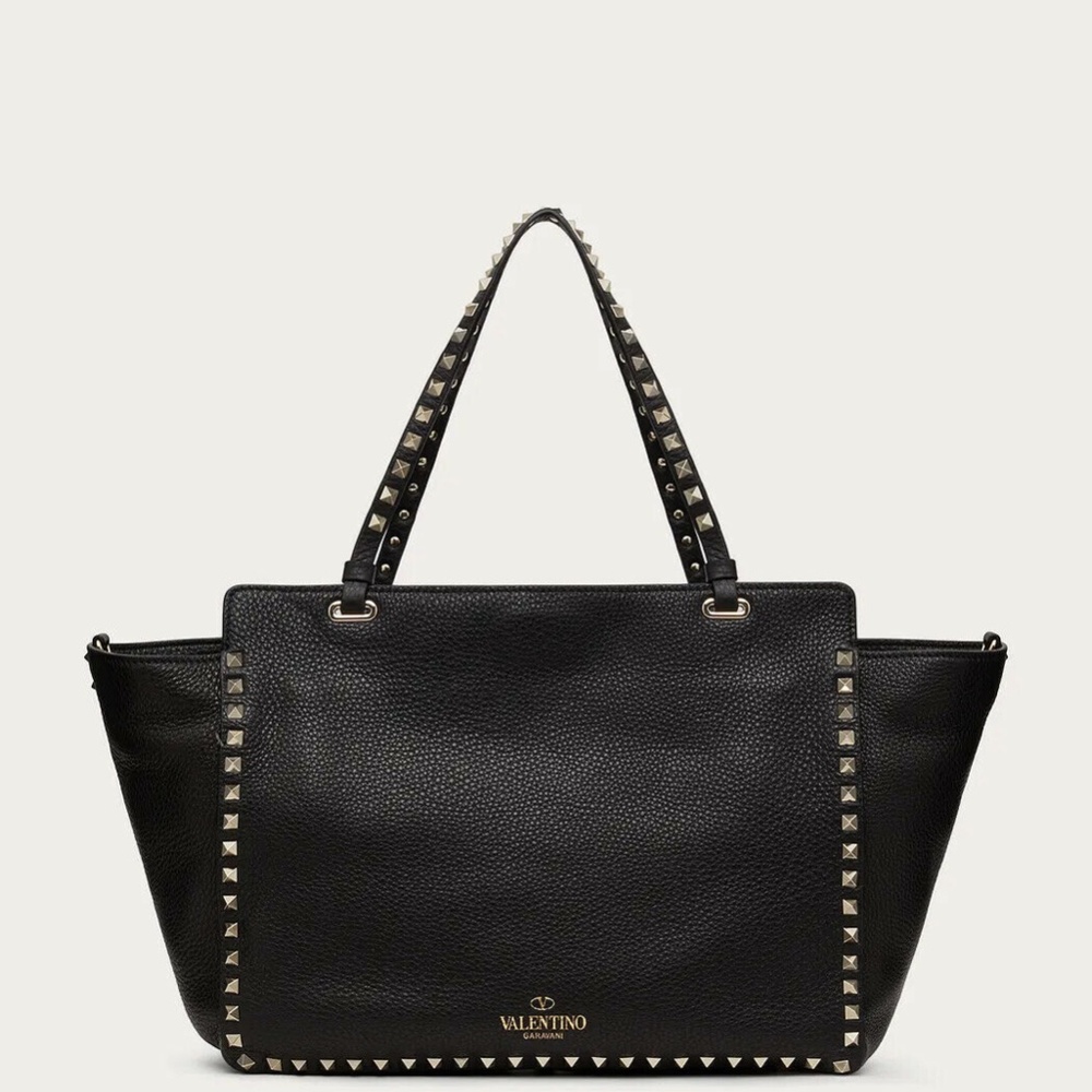 VALENTINO GARAVANI Medium Grain Leather Rockstud Tote Bag *Brand New* - Picture 2 of 12